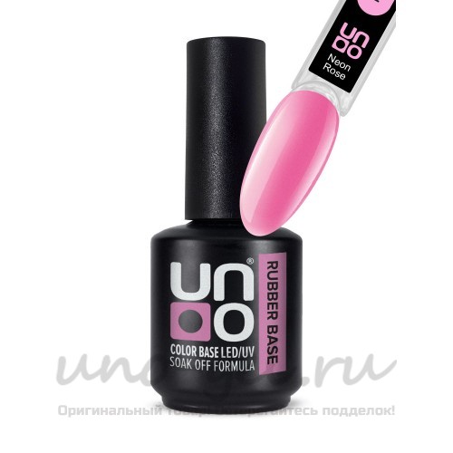 UNO, Камуфлирующее базовое покрытие для гель-лака Color Rubber Base Neon Rose