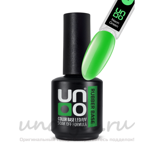 UNO, Камуфлирующее базовое покрытие для гель-лака Color Rubber Base Neon Green