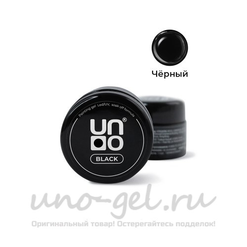 Гель-краска "UNO" - 002 Black - черная, 5гр.